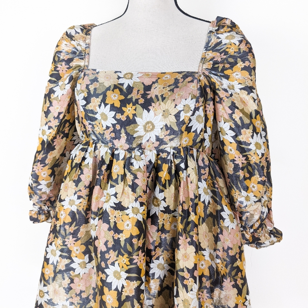 🦋LAST 1🦋 NWT Storia Autumn Floral Baby Doll Mini Dress - Picture 4 of 6